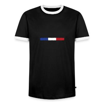 France - T-shirt contrasté Homme - noir/blanc - Devant - AI Model Female 172 light (172cm) & AI Model Male 178 light (178cm)