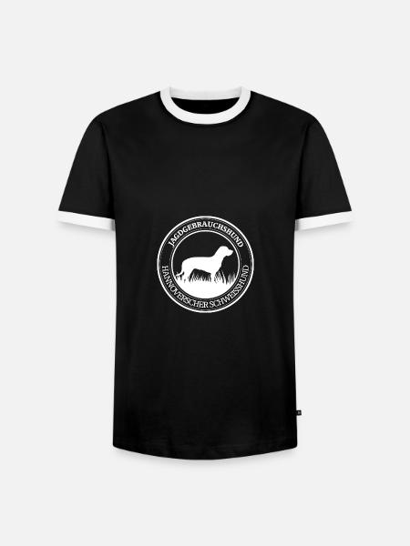 Hannoverscher Schweisshund Jagdgebrauchshund - Männer Kontrast-T-Shirt - Schwarz/Weiß