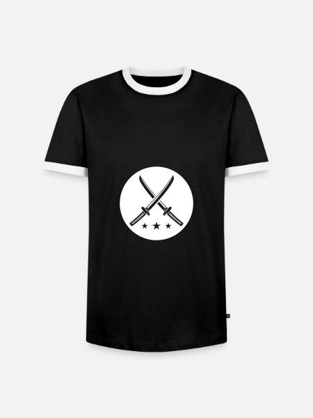Samurai Schwert Symbol - Männer Kontrast-T-Shirt - Schwarz/Weiß