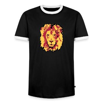 lion - Männer Kontrast-T-Shirt - Schwarz/Weiß - Vorne - AI Model Female 172 light (172cm) & AI Model Male 178 light (178cm)