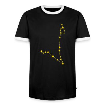 Signes du zodiaque poisson - T-shirt contrasté Homme - noir/blanc - Devant - AI Model Female 172 light (172cm) & AI Model Male 178 light (178cm)