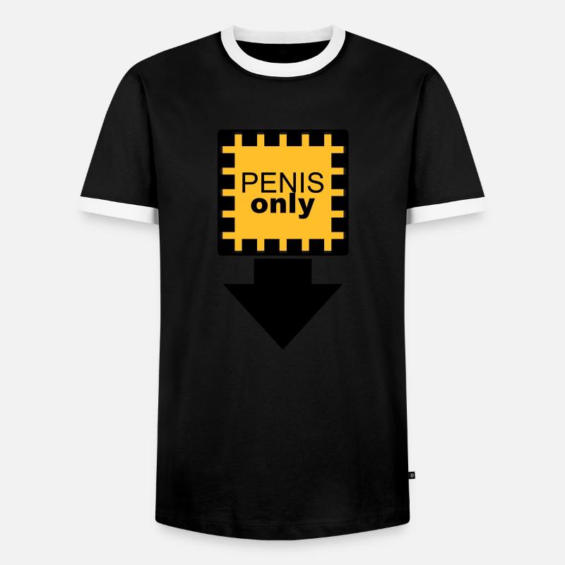 penis_only - Men's Ringer Shirt - black/white