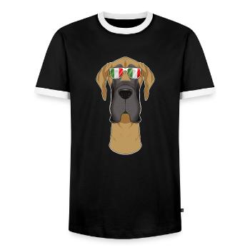 Lunettes de soleil Great Dane Italy I drapeau italien - T-shirt contrasté Homme - noir/blanc - Devant - AI Model Female 172 light (172cm) & AI Model Male 178 light (178cm)