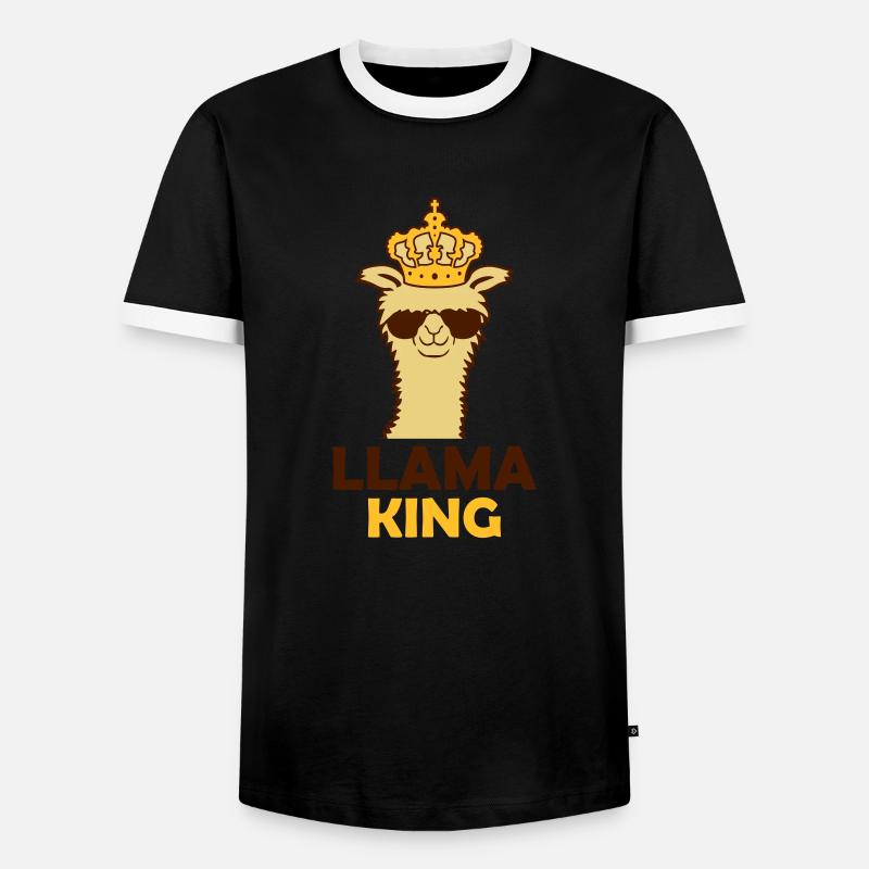 Llama King Chef cool - Männer Kontrast-T-Shirt - Schwarz/Weiß