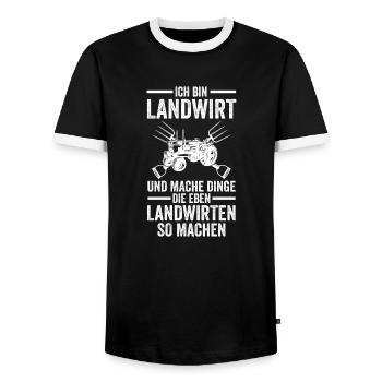 Landwirtschaft Bauer Landwirt - Männer Kontrast-T-Shirt - Schwarz/Weiß - Vorne - AI Model Female 172 light (172cm) & AI Model Male 178 light (178cm)