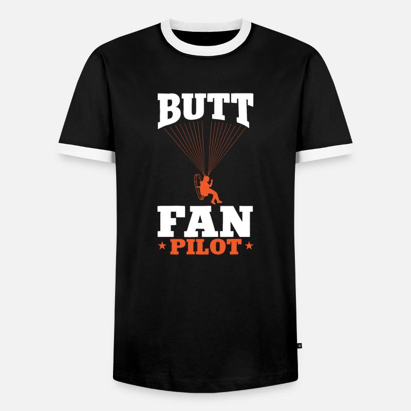 Paramotor Motorized paraglider - Men's Ringer Shirt - black/white