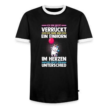 Licorne - T-shirt contrasté Homme - noir/blanc - Devant - AI Model Female 172 light (172cm) & AI Model Male 178 light (178cm)