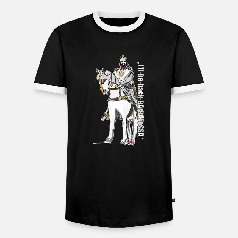 Barbarossa: "I'll be back" - Men's Ringer Shirt - black/white