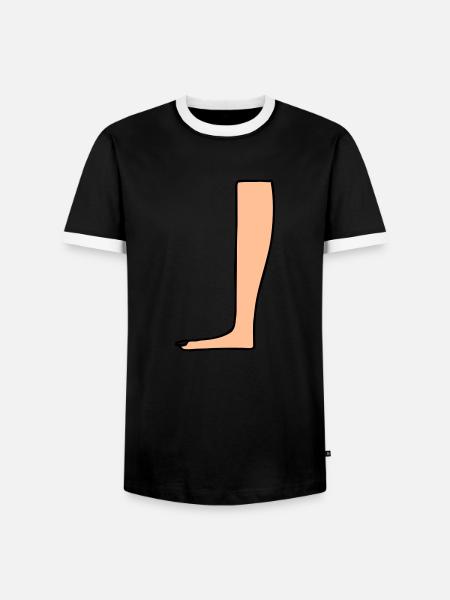 Leg Heiroglyph - Men's Ringer Shirt - black/white