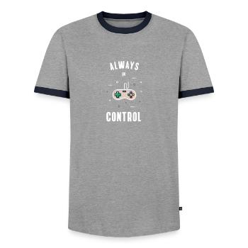 controler Play Station Game spielen Video pc Nerd - Männer Kontrast-T-Shirt - Grau/Navy  - Vorne - AI Model Female 172 light (172cm) & AI Model Male 178 light (178cm)
