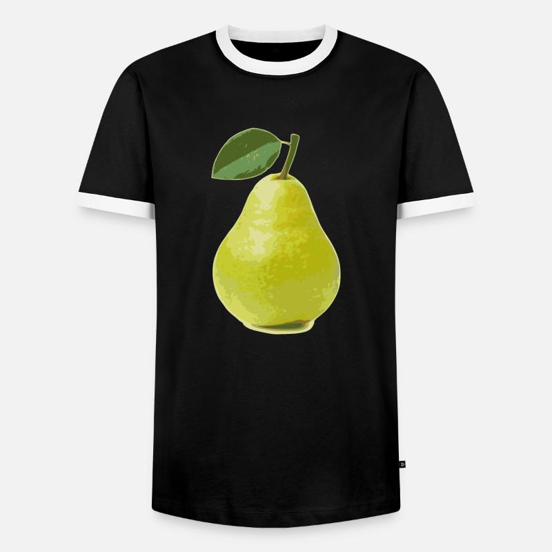 Birne, Pear - Men's Ringer Shirt - black/white