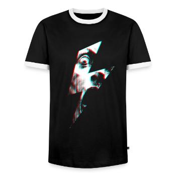 Flashed Redshift - Men's Ringer Shirt - black/white - Front - AI Model Female 172 light (172cm) & AI Model Male 178 light (178cm)