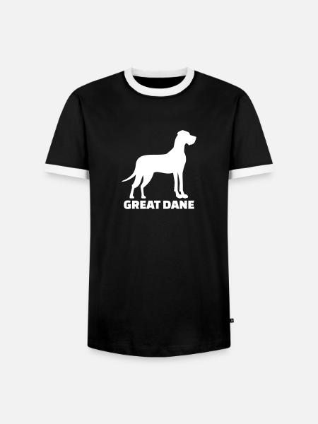 Dogge - Männer Kontrast-T-Shirt - Schwarz/Weiß