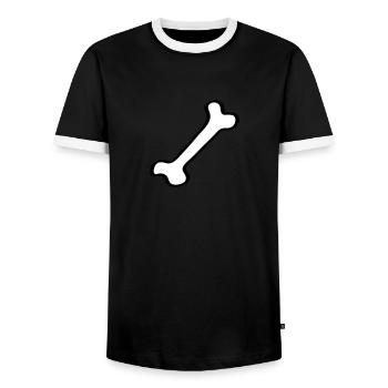 Knochen - Bone 2 - Männer Kontrast-T-Shirt - Schwarz/Weiß - Vorne - AI Model Female 172 light (172cm) & AI Model Male 178 light (178cm)