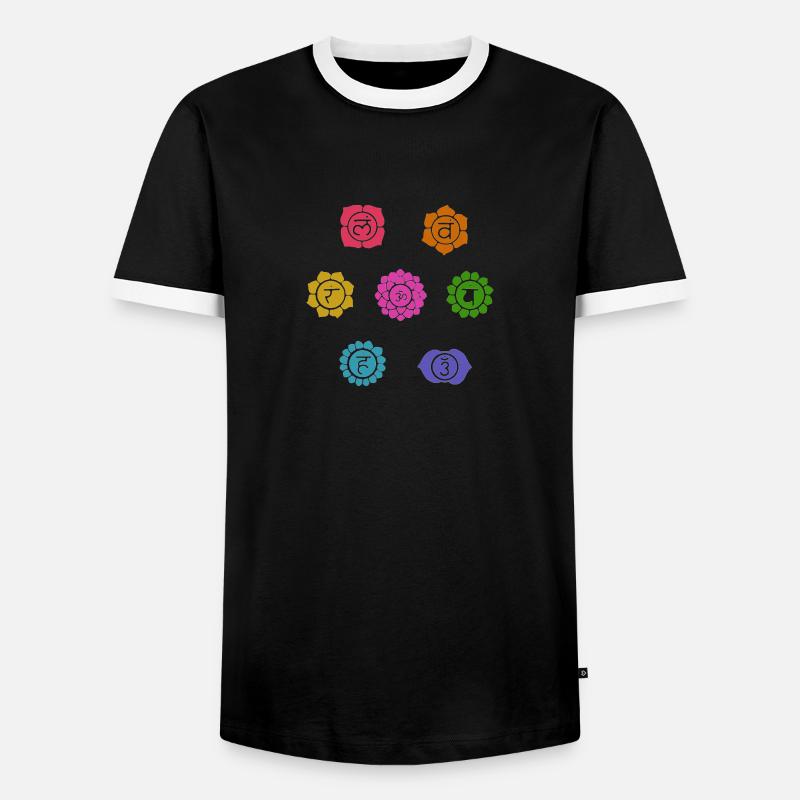 Chakras - Men's Ringer Shirt - black/white