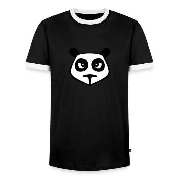 panda geek gamer drawing villain - Men's Ringer Shirt - black/white - Front - AI Model Female 172 light (172cm) & AI Model Male 178 light (178cm)