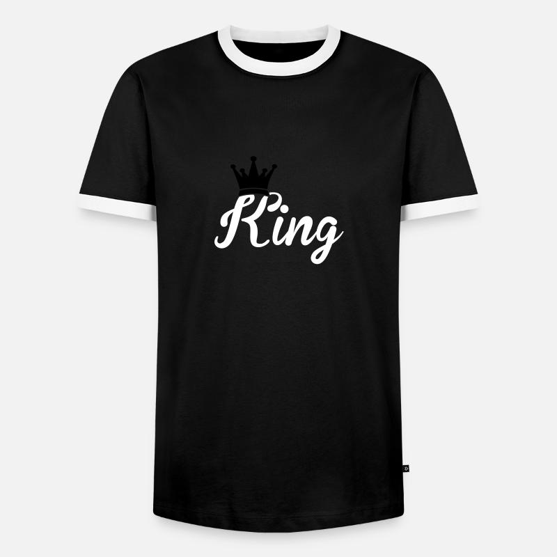 king - Männer Kontrast-T-Shirt - Schwarz/Weiß