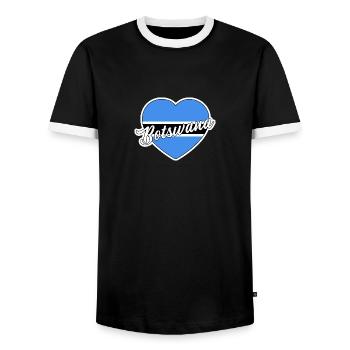 Botswana - T-shirt contrasté Homme - noir/blanc - Devant - AI Model Female 172 light (172cm) & AI Model Male 178 light (178cm)
