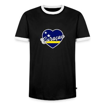 Curaçao - Männer Kontrast-T-Shirt - Schwarz/Weiß - Vorne - AI Model Female 172 light (172cm) & AI Model Male 178 light (178cm)