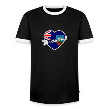 Montserrat - Men's Ringer Shirt - black/white - Front - AI Model Female 172 light (172cm) & AI Model Male 178 light (178cm)