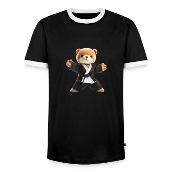 Karaté Ours - T-shirt contrasté Homme - noir/blanc - Devant - AI Model Female 172 light (172cm) & AI Model Male 178 light (178cm)