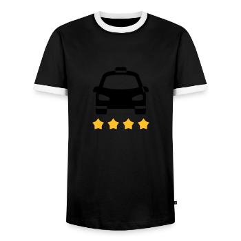 Taxi - Men's Ringer Shirt - black/white - Front - AI Model Female 172 light (172cm) & AI Model Male 178 light (178cm)
