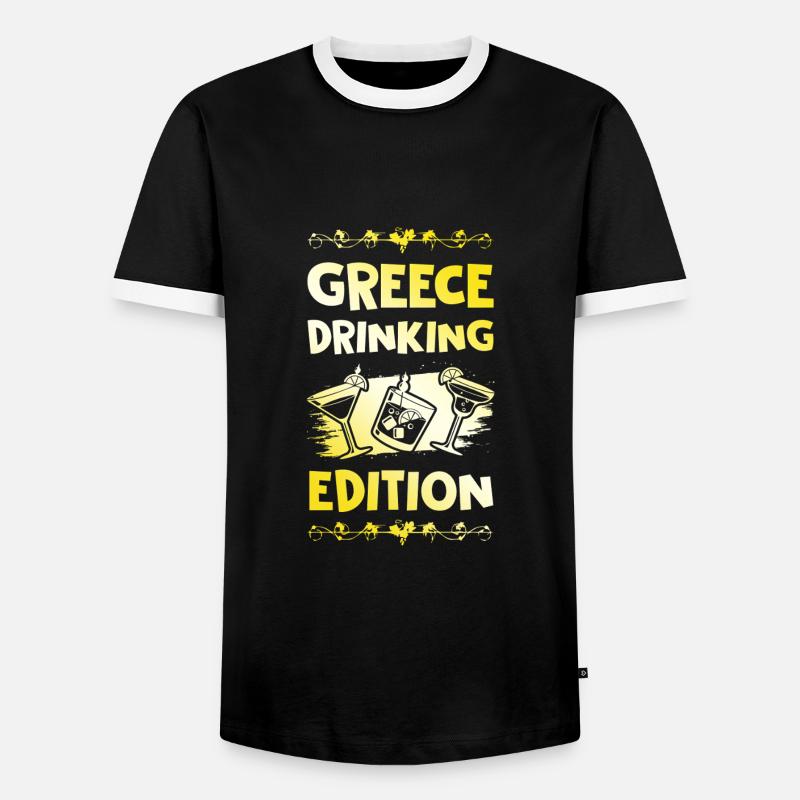 Greece Drinking Saying - Men's Ringer Shirt - black/white