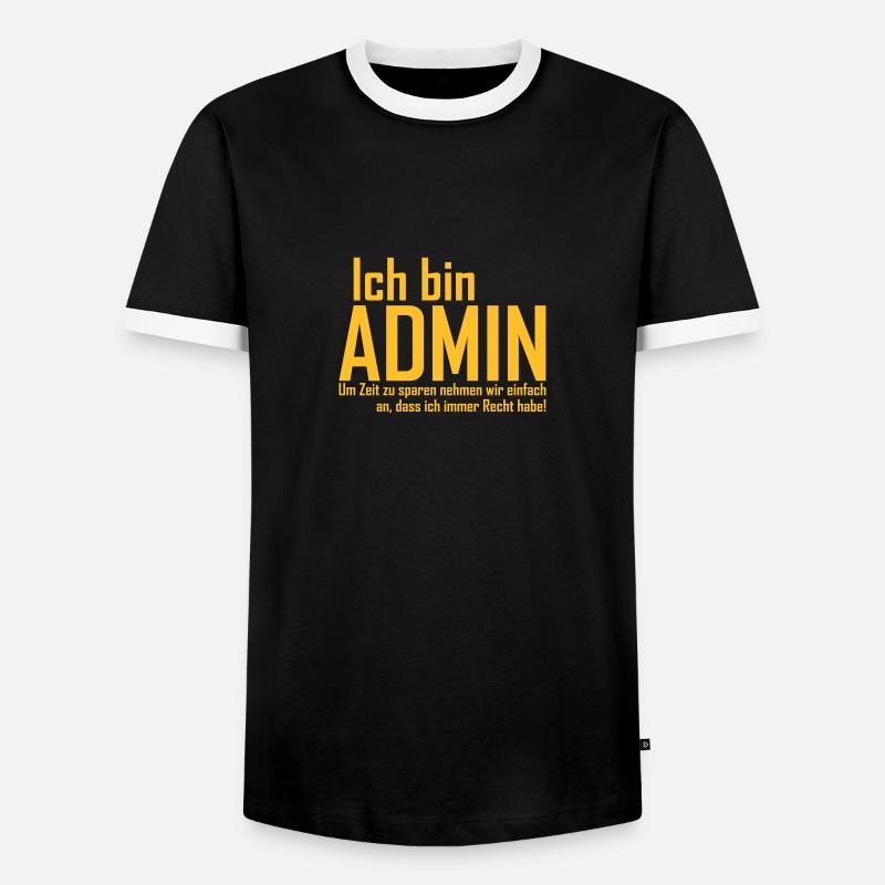 admin - Männer Kontrast-T-Shirt - Schwarz/Weiß