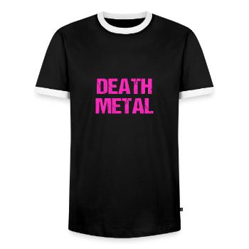 Lustige Death Metal Regenbogenfarben Metalhead - Männer Kontrast-T-Shirt - Schwarz/Weiß - Vorne - AI Model Female 172 light (172cm) & AI Model Male 178 light (178cm)