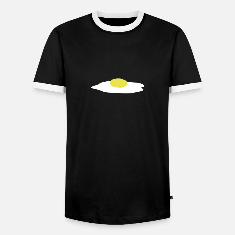 Egg - Men's Ringer Shirt - black/white