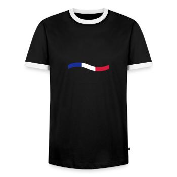 France - T-shirt contrasté Homme - noir/blanc - Devant - AI Model Female 172 light (172cm) & AI Model Male 178 light (178cm)