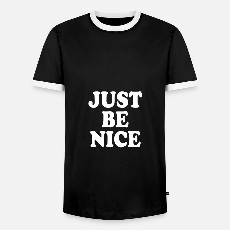 Just be nice - Men's Ringer Shirt - black/white