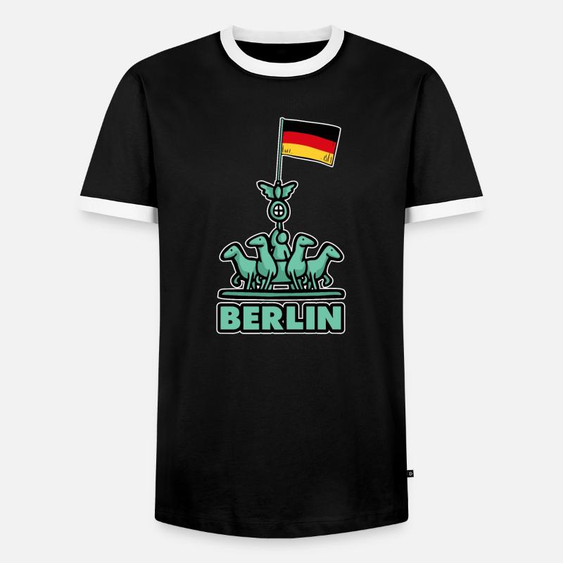 Berlin - Männer Kontrast-T-Shirt - Schwarz/Weiß