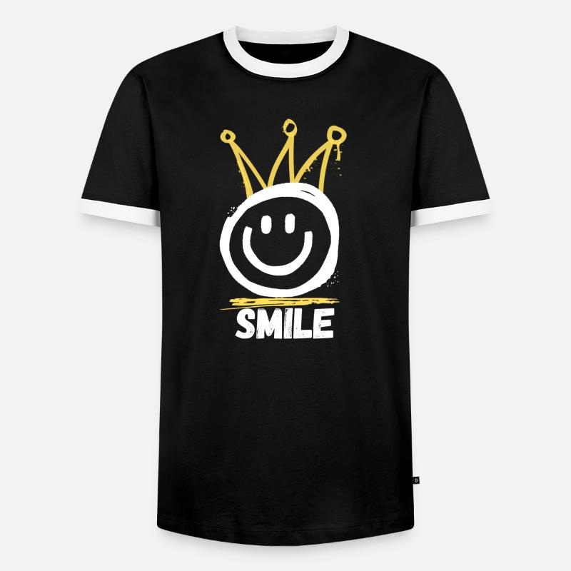 Smile Graffiti - Men's Ringer Shirt - black/white