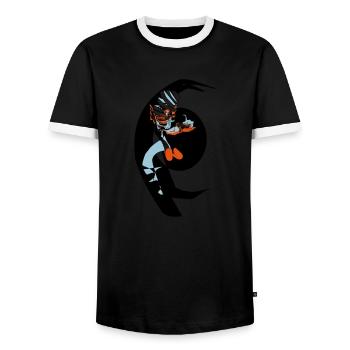 ghost - Men's Ringer Shirt - black/white - Front - AI Model Female 172 light (172cm) & AI Model Male 178 light (178cm)