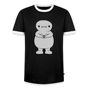 Thick sweet fat sack - Men's Ringer Shirt - black/white - Front - AI Model Female 172 light (172cm) & AI Model Male 178 light (178cm)