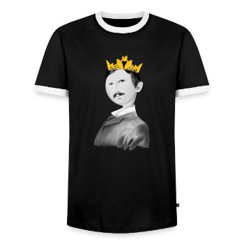 Nikola Tesla - Men's Ringer Shirt - black/white - Front - AI Model Female 172 light (172cm) & AI Model Male 178 light (178cm)