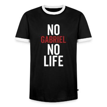 No Gabriel No Life - Men's Ringer Shirt - black/white - Front - AI Model Female 172 light (172cm) & AI Model Male 178 light (178cm)