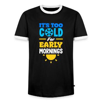 It's Too Cold for Early Mornings Cozy - Männer Kontrast-T-Shirt - Schwarz/Weiß - Vorne - AI Model Female 172 light (172cm) & AI Model Male 178 light (178cm)