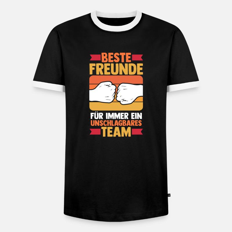 Beste Freunde - Männer Kontrast-T-Shirt - Schwarz/Weiß