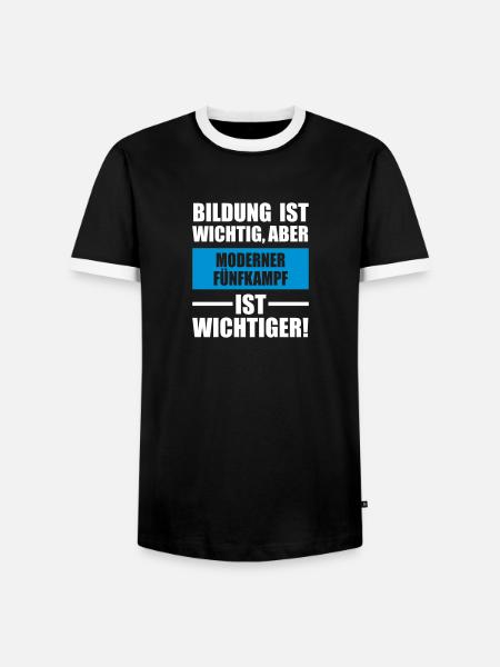 Moderner Fünfkampf Sportart - Männer Kontrast-T-Shirt - Schwarz/Weiß
