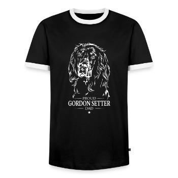 Gordon Setter Papa Chiens Chien Chasse Chiens Wilsigns - T-shirt contrasté Homme - noir/blanc - Devant - AI Model Female 172 light (172cm) & AI Model Male 178 light (178cm)