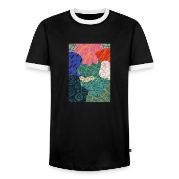 Kunstzeichen - Männer Kontrast-T-Shirt - Schwarz/Weiß - Vorne - AI Model Female 172 light (172cm) & AI Model Male 178 light (178cm)