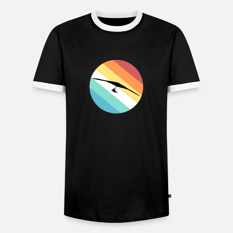 Hängegleitschirm - Männer Kontrast-T-Shirt - Schwarz/Weiß