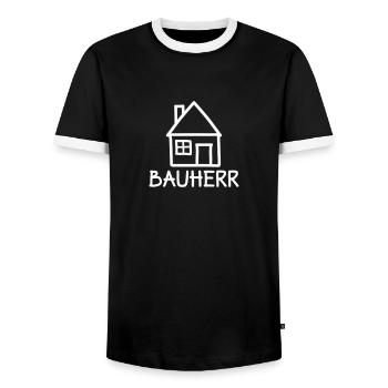 Bauherr - Männer Kontrast-T-Shirt - Schwarz/Weiß - Vorne - AI Model Female 172 light (172cm) & AI Model Male 178 light (178cm)