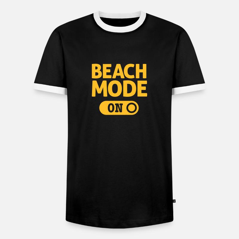 beach mode - Men's Ringer Shirt - black/white