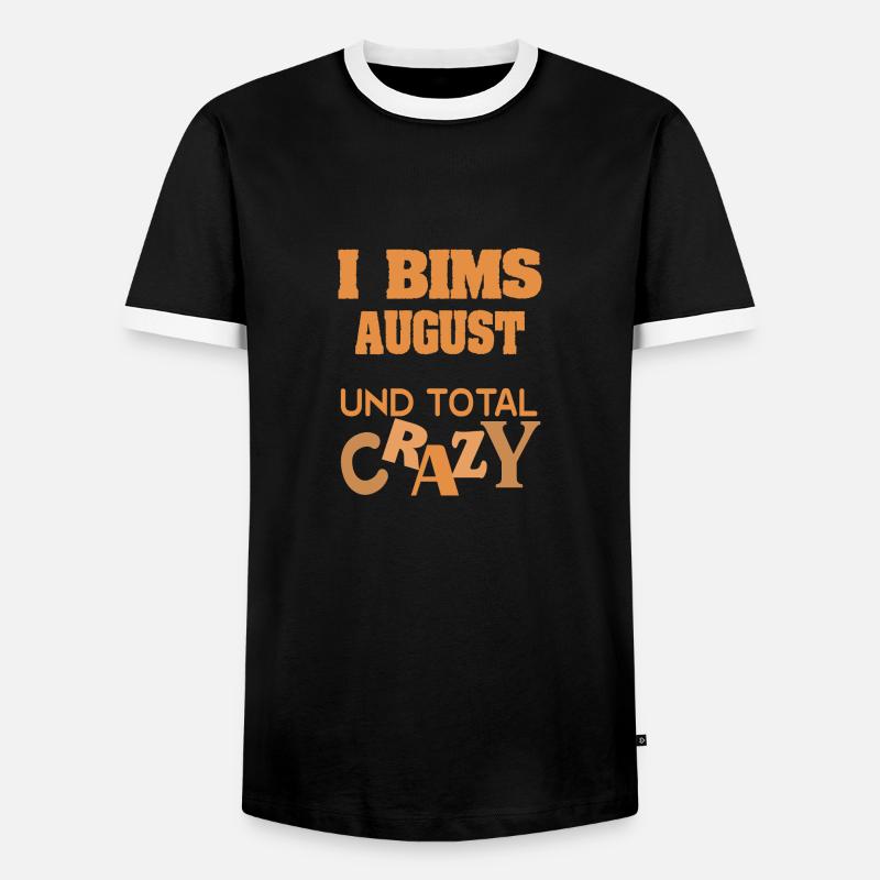 Crazy August - Men's Ringer Shirt - black/white