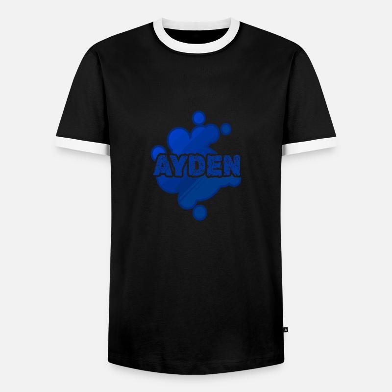 First name Ayden - Men's Ringer Shirt - black/white