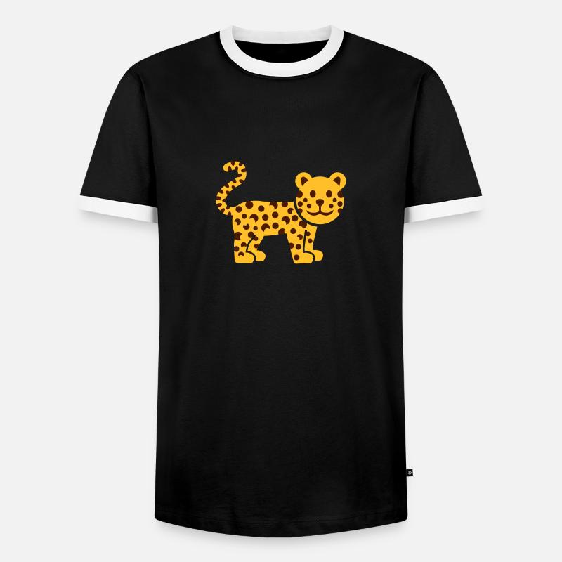 Leopard - Men's Ringer Shirt - black/white