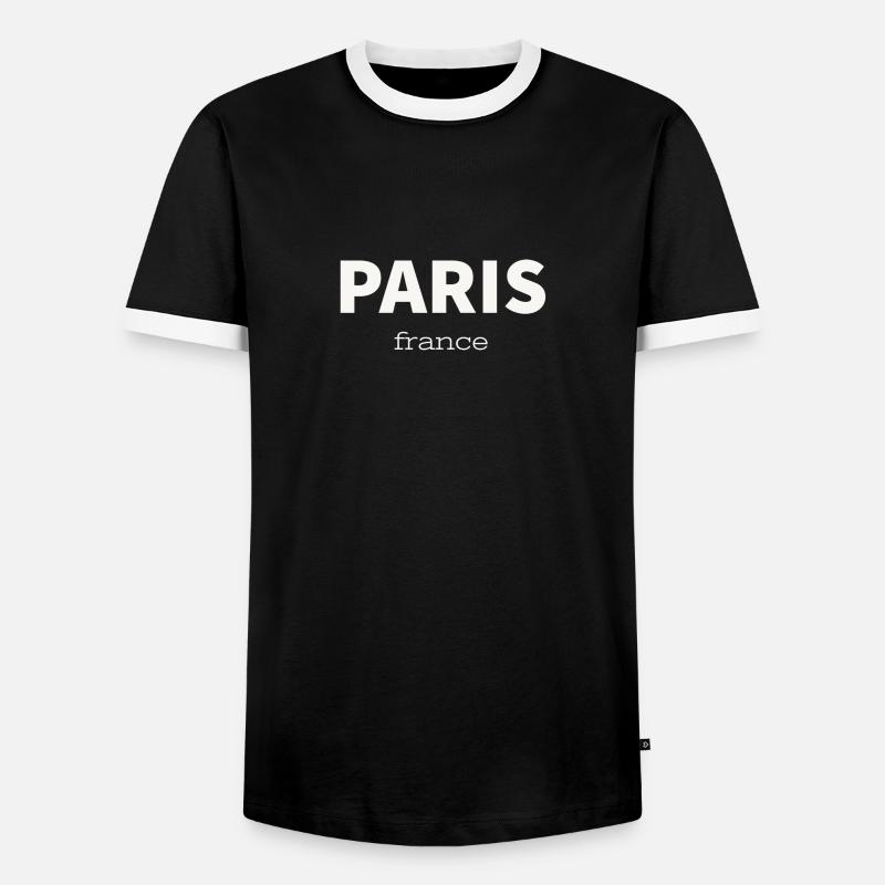 PARIS - Men's Ringer Shirt - black/white